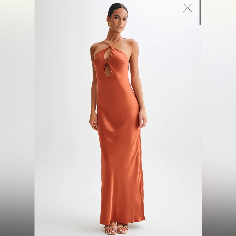 Meshki Lucia satin cutout dress